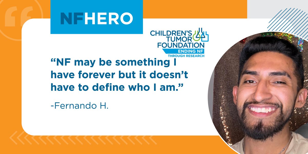 ChildrensTumor's tweet photo. Fernando H. first learned about his neurofibromatosis type 1 (NF1) diagnosis at seven years old. He speaks about living with NF1, but "not letting it define who he is."
https://t.co/ysbOGIvs42
Share your own Story of NF at https://t.co/iriaBibT8e.
#endnf #makenfvisible #nfhero https://t.co/JzblSGzqJd