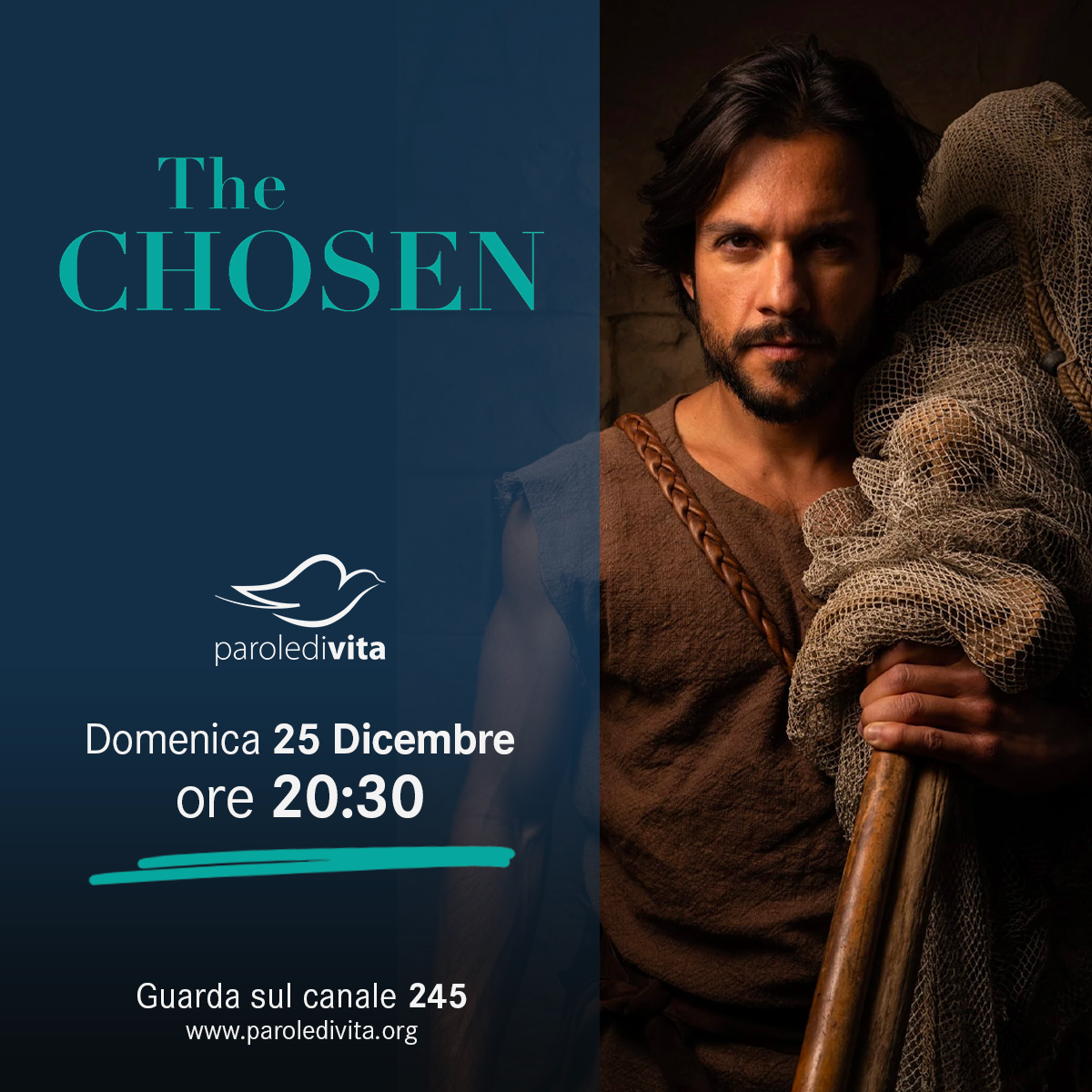 paroledivita's tweet photo. Non perderti questa puntata speciale dedicata a questo Natale: “The Shepherd”.

In onda Domenica 25 Dicembre alle ore 20:30 sul canale 245.

Continua a guardare tutte le stagioni di “The Chosen”:
https://t.co/wSQgaslOlR

@thechosentv https://t.co/anjETCgO9B