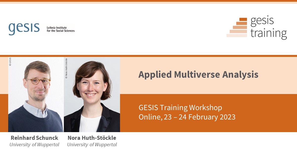 gesistraining's tweet photo. Every social scientist knows about the fragility of results depending on decisions, e.g. on data construction.
So learn to be transparent and prove your results' robustness with #MultiverseAnalysis.
🗓️ 23-24 Feb 2023
🏢 Online
➡️ https://t.co/EkWVVoIN3d https://t.co/riv4alF5f2