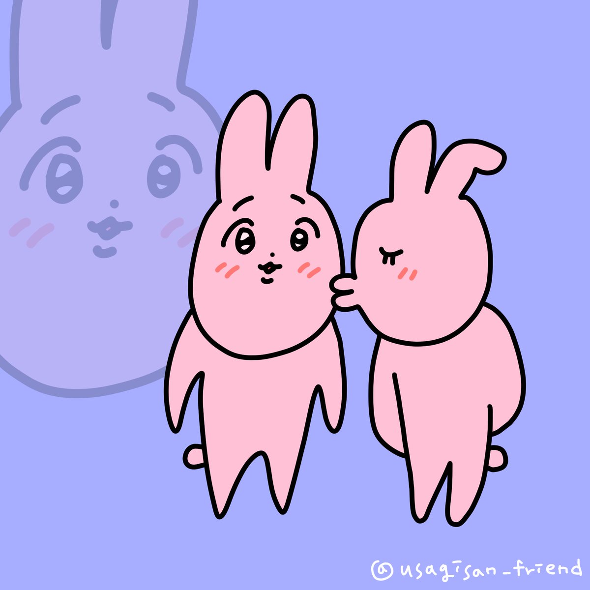 💋 #優しいうさぎさん #粉兔子表情包 #粉红兔子Myfriend #粉红兔子