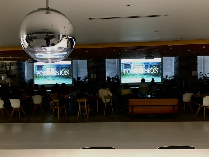 HIDEO_KOJIMA_EN's tweet photo. The last Kojima Productions movie viewing party of the year. Today's viewing took place in our new cafeteria/kitchen. https://t.co/WtdNASW8TS