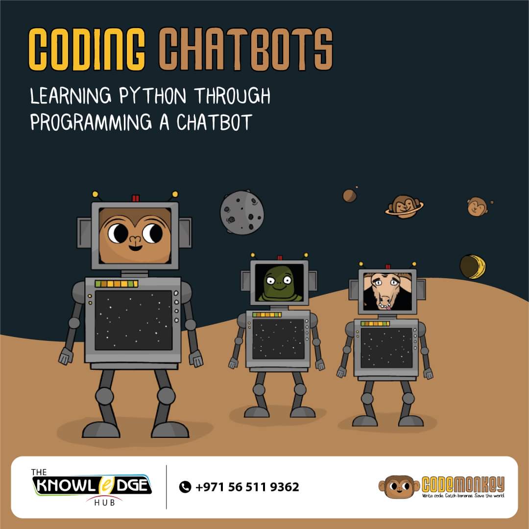 Knowledgehubdxb's tweet photo. CodeMonkey teaches kids as young as 8-year-olds to build chatbots. Get ready to code with CodeMonkey.
Learn more here: https://t.co/mn8AjTY4QW
#CodeMonkey #codingvocab #GameBasedCoding #ProfessionalDevelopment #Code #learning #Education #coding #codingisfun #programming https://t.co/bqtc21u7ud