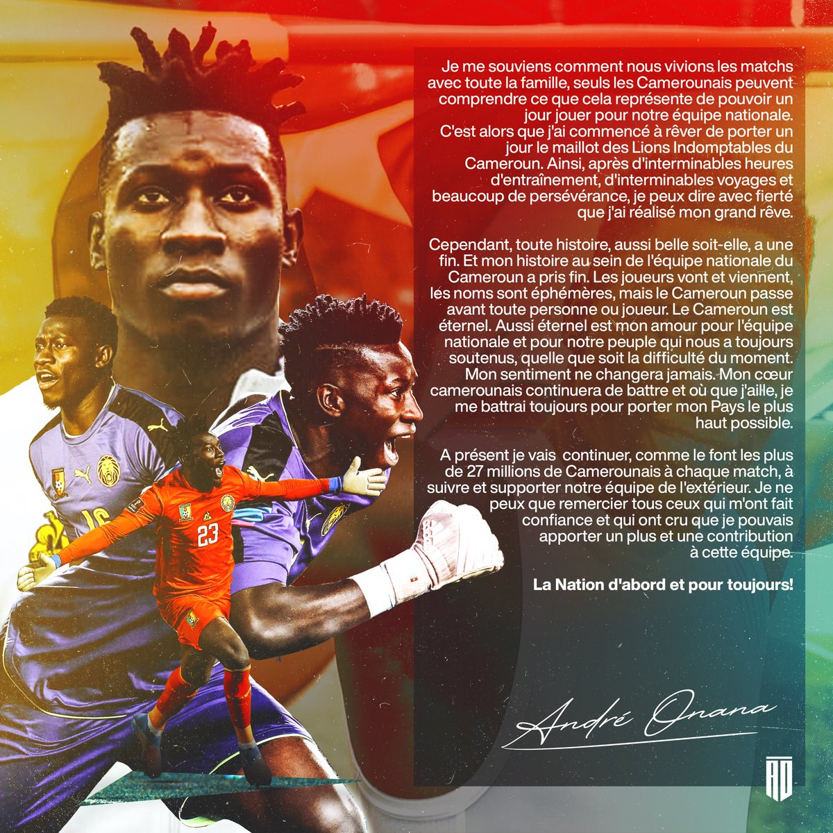 🚨🚨BREAKING

<a href="/AndreyOnana/">Andre Onana</a> met un terme à sa carrière professionnelle.