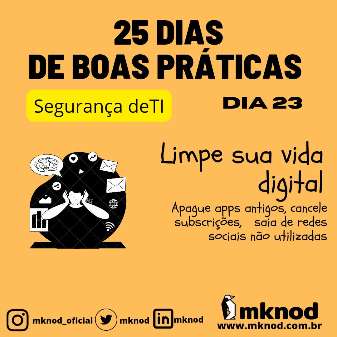 mknod's tweet photo. Se não utilizo mais, por que mantenho ativo?
#CyberAttack #cybersecurity #Cybersafe #dataprotection #dataprivacy #lgpd #gdpr #boaspraticas #malware #Ransomware #Hacking #segurancati https://t.co/yJtdPAHVmH