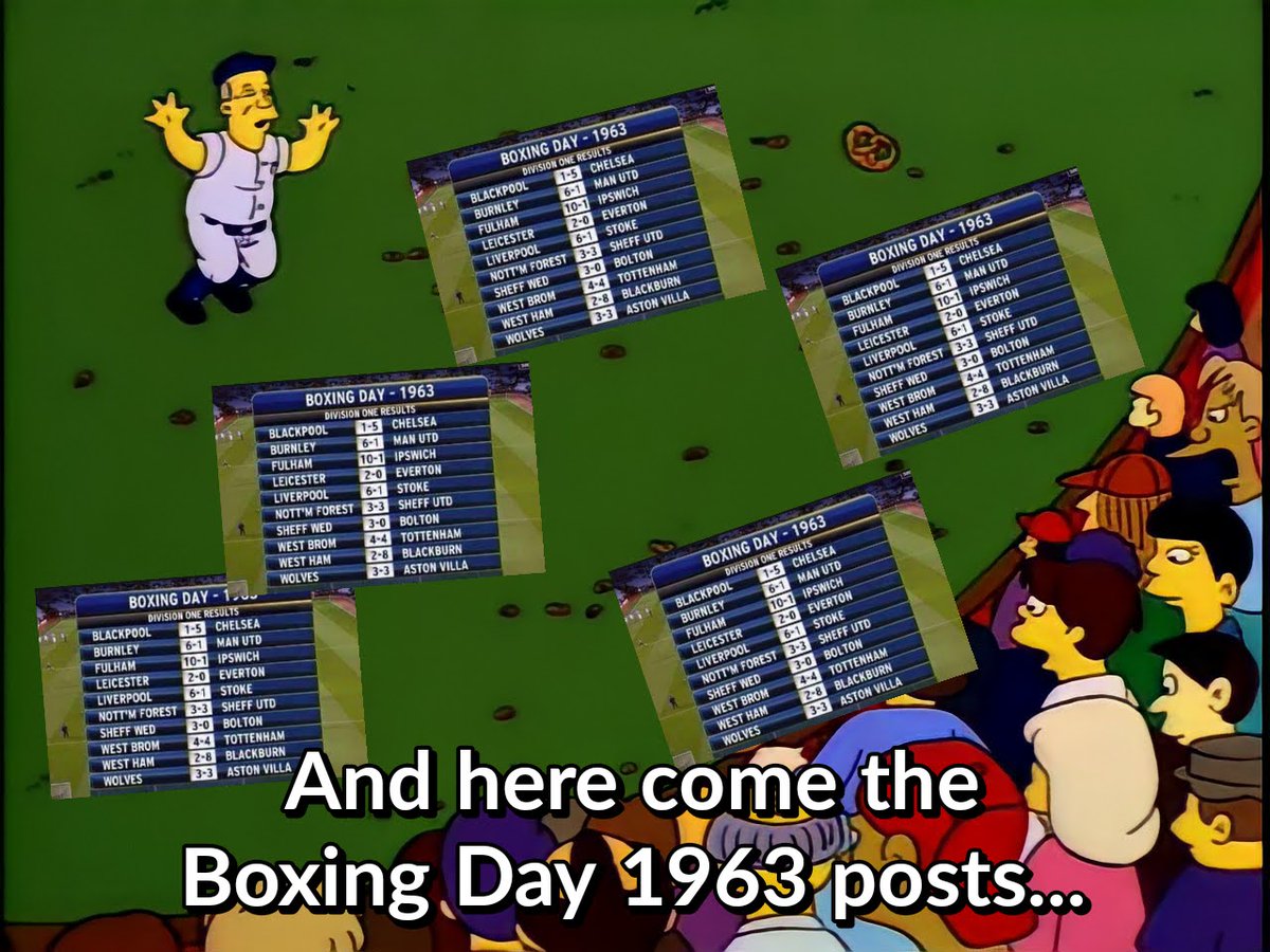 EnglandSimpsons's tweet photo. It's not Christmas until you've seen someone post about Boxing Day 1963 https://t.co/aJZUBrMbGw