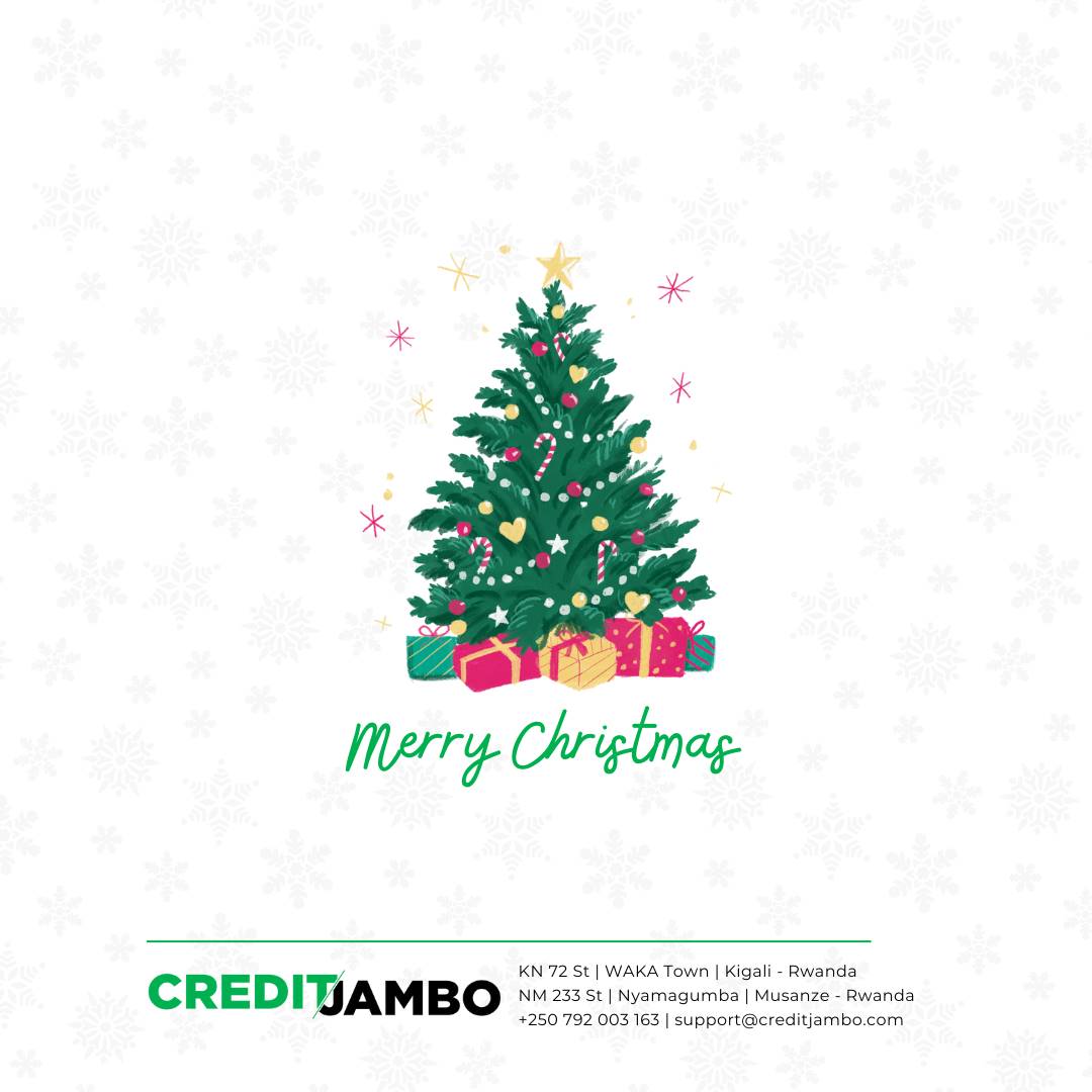 From us at Credit Jambo to everyone, we wish you a Merry Christmas and a wonderful festive season with your loved ones.

#Christmas #FestiveSeason #financialinclusion #Fintech #digitalLending #CreditJambo #Kigali #Rwanda