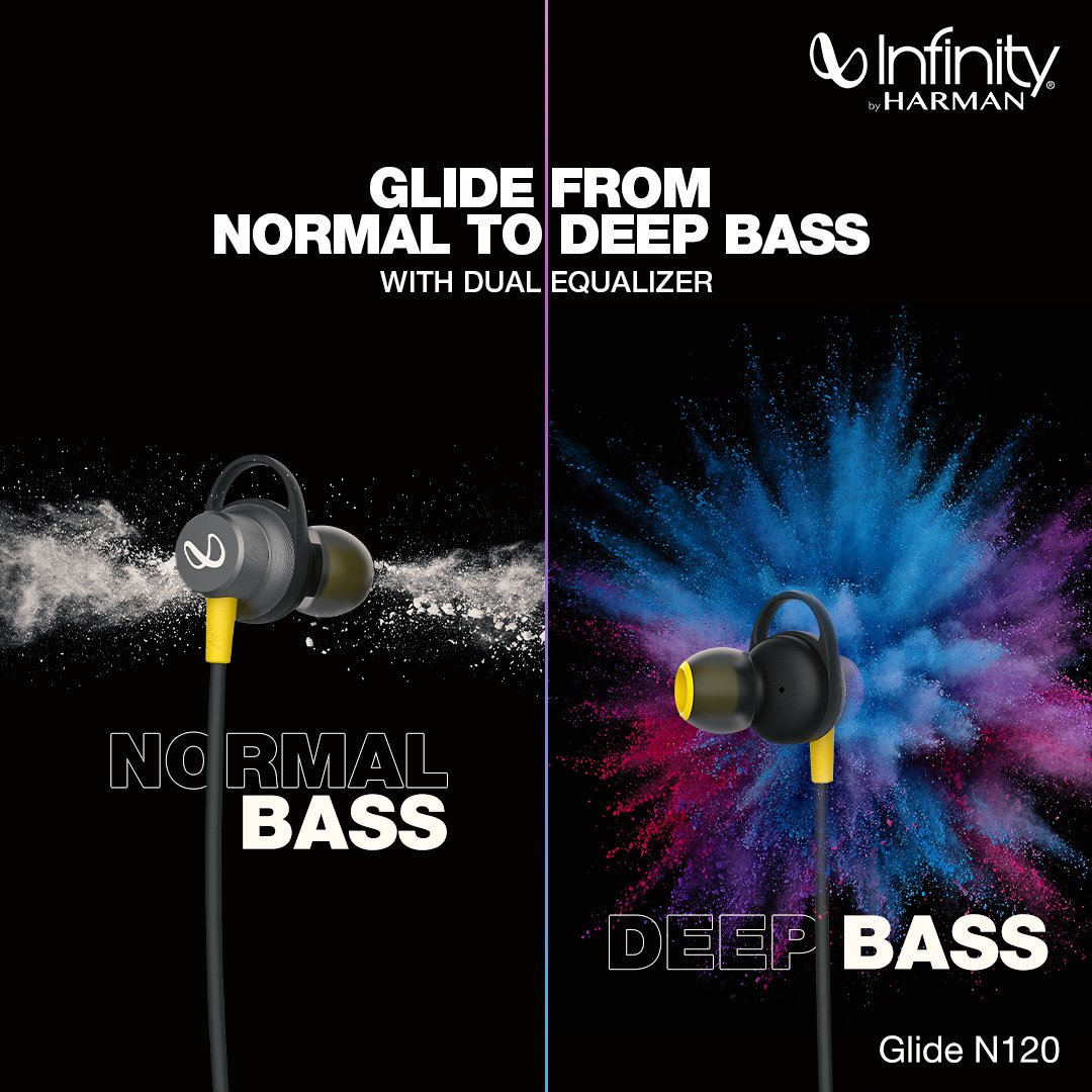 Glide seamlessly between normal and deep bass with the Infinity Glide 120’s Dual Equalizer feature.

#InfinityByHarman #InfinityGlide120