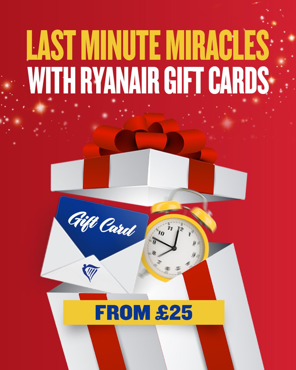 Manchester Airport on Twitter "Give the gift of travel this Christmas with a Ryanair Gift Card