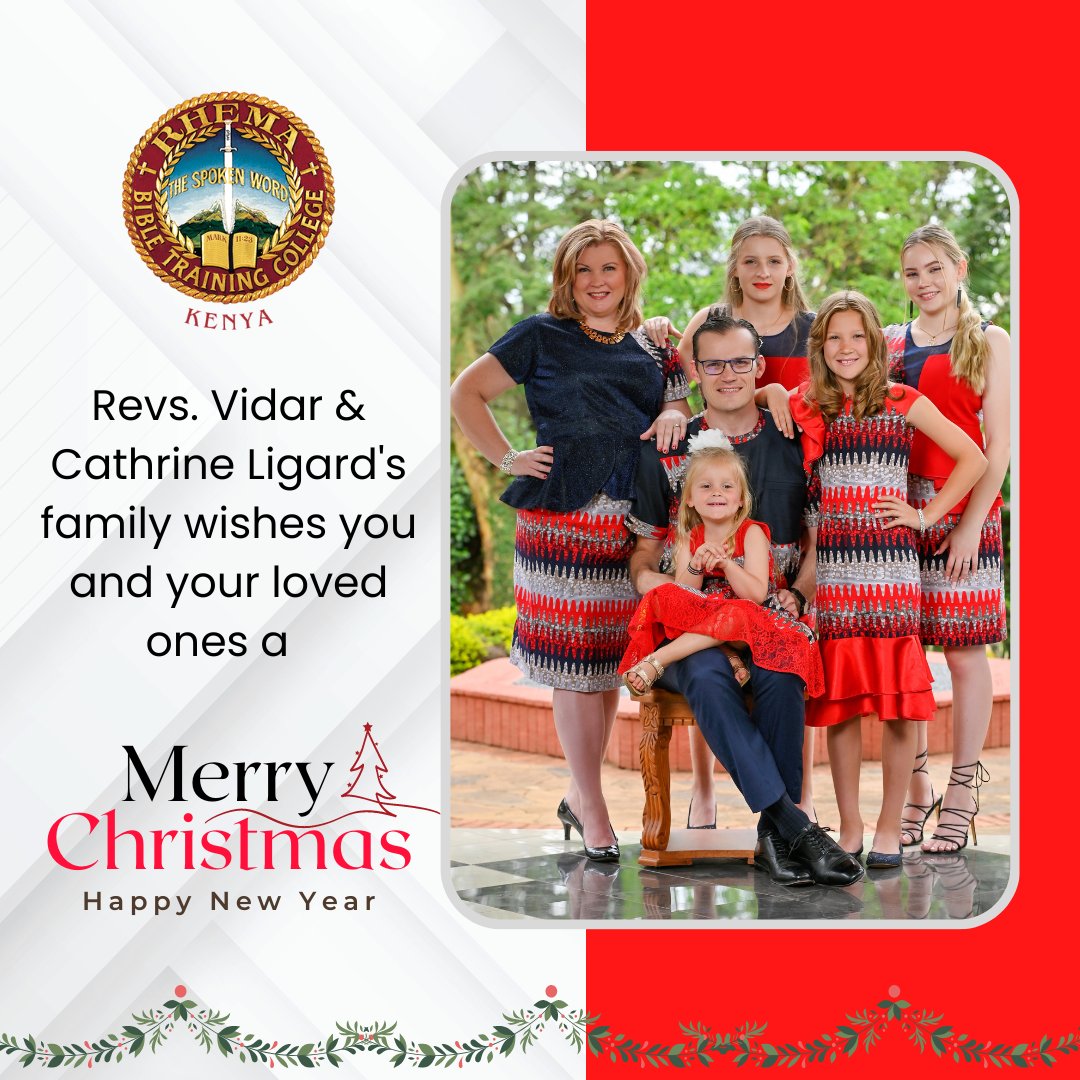 RBTCKenya's tweet photo. Revs. Vidar &amp; Cathrine Ligard's family wishes you and your loved ones a  Merry Christmas and a Happy New Year.
“Behold, a virgin shall be with child, and shall bring forth a son, and they shall call his name Emmanuel, God with us.” Matthew 1:23  #InHimRealities https://t.co/gGoJAcqHvb