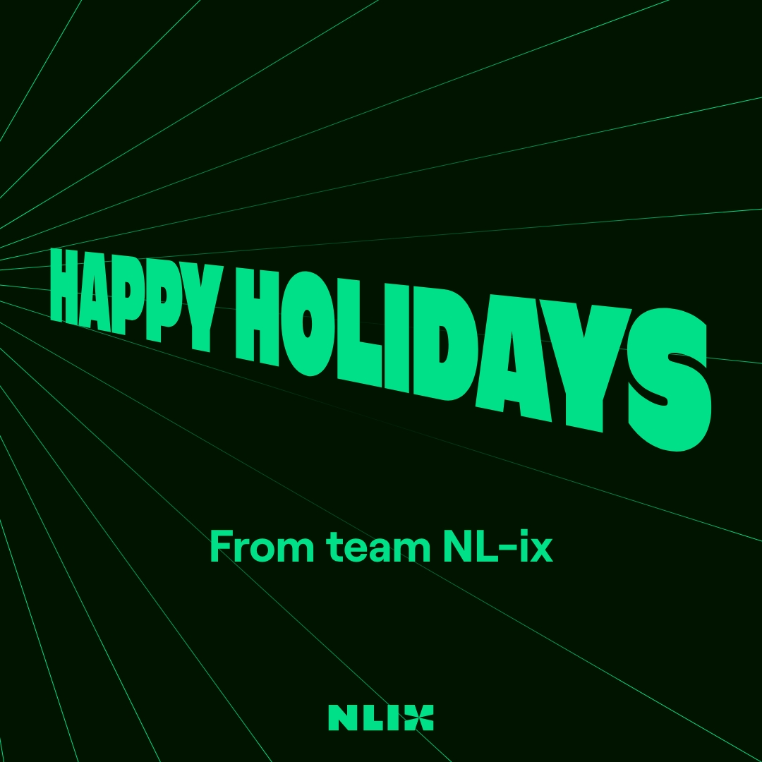 nl_ix's tweet photo. The NL-ix team wishes you and your loved ones happy holidays.
#nlix #cloud #datacenters #network #interconnection #peering #routing #iptransit #interconnect #transit #hosting #datacenters #bgp #internet #internetexchange #remotePeering #data #gigabit https://t.co/XKA8Rl9iYW