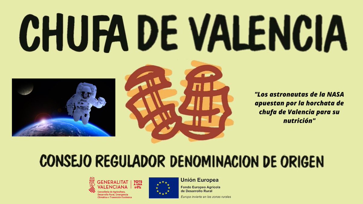 siempre hay que buscar el sello que te garantiza que la chufa utilizada para la horchata es de Valencia🥛
post de Tele7Valencia: 7televalencia.com/horchata-consu…
Esto ha sido posible gracias a la Generalitat Valenciana (Conselleria de Agricultura) y fondos FEADER.