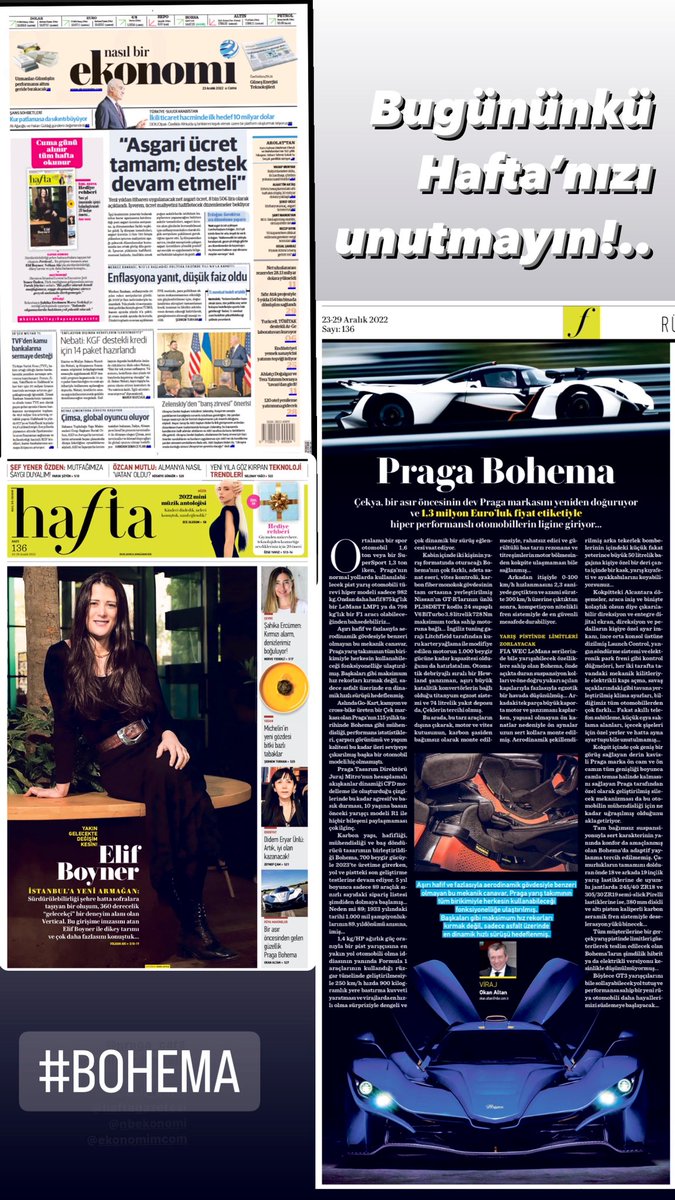 RumBat's tweet photo. Her Cuma yeni bir Rüya Otomobili …
@nbekonomi ile @haftagazetesi sayfalarında @praga_official #bohema ile tanışabilirsiniz… :-)
#HyperCar #SuperSport #FromTrackToRoad #Praga https://t.co/d4jE4VUkDe