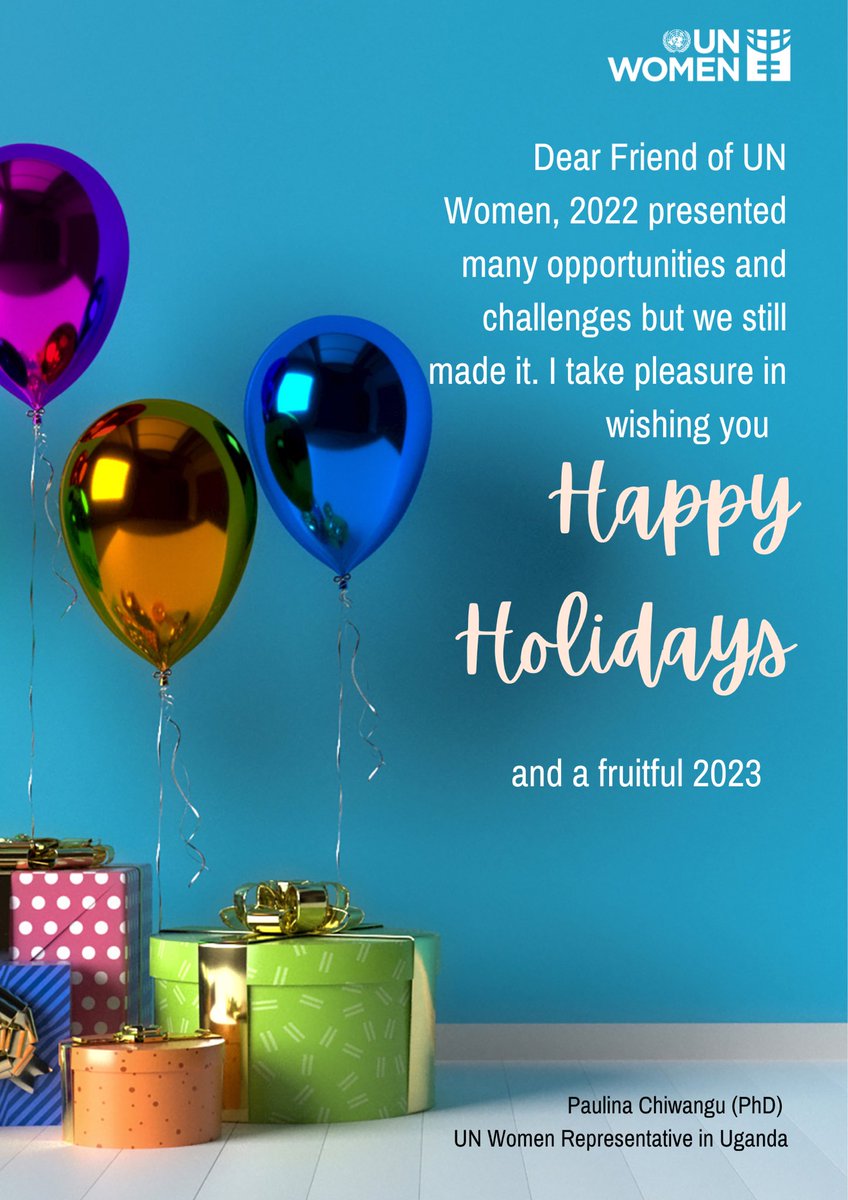 #SeasonsGreetings from our Head of Office @PaulinaUNWomen and everyone at UN Women. May the Holidays renew your spirits and bring your families closer in joy and happiness. We stay committed to advancing gender equality and women empowerment #GEWE