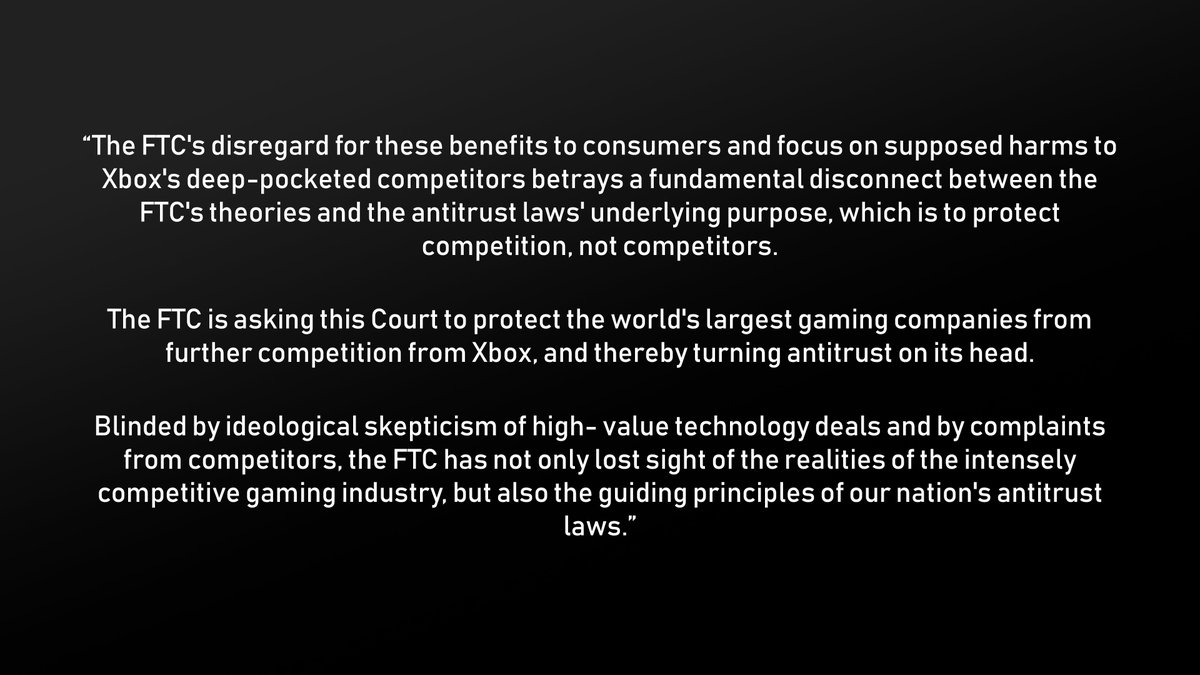 An excerpt of Activision Blizzard's response to the FTC’s lawsuit.

Damn.

fm.cnbc.com/applications/c…