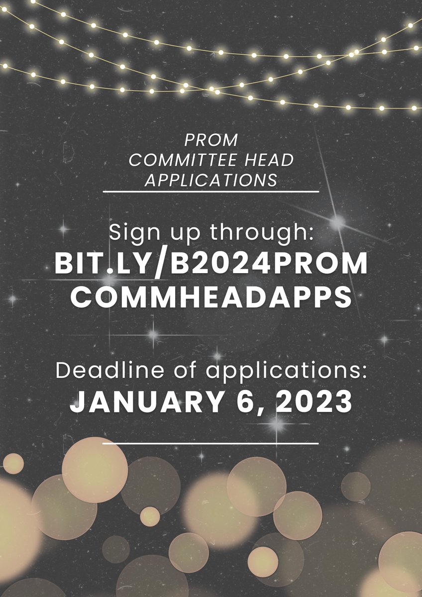 2024BC's tweet photo. Hello, Batch 2024!

Magppromposal na kayo pero wala pang prom head? 😩

The Batch 2024 Council is delighted to inform you that applications for Prom Committee Overall and Deputy Head* are now open! https://t.co/zTk23UoUwJ