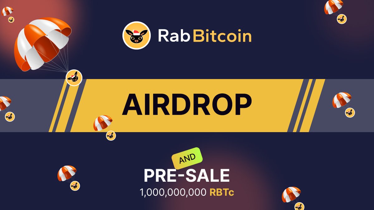 New Airdrop: RabBitcoin Airdrop 
Reward: 40,000 RBTc (~$60)
Distribution date: 7 January, 2023

🔗Airdrop Link: Airdrop Page (t.me/RabBitcoinAird…) ✅