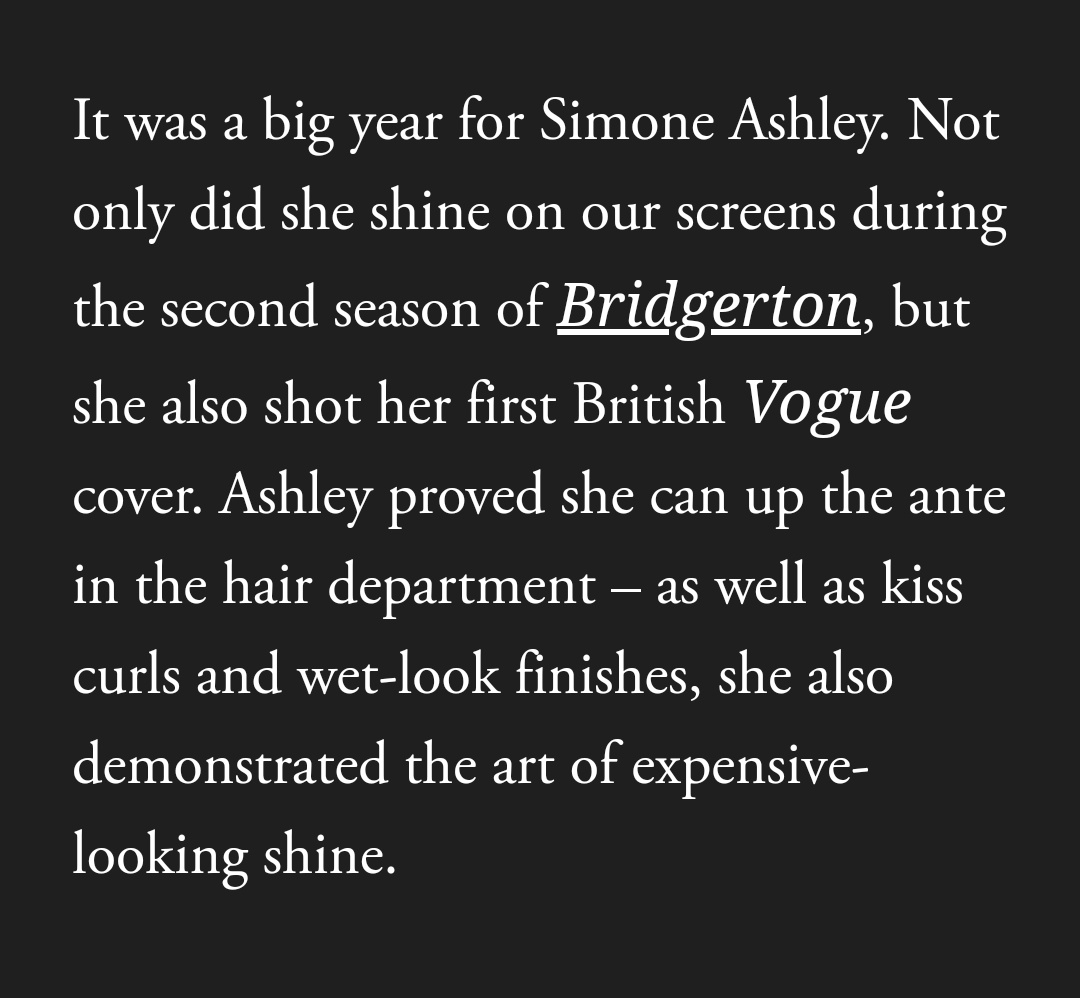 Rana on Twitter "Simone Ashley was mentioned in British Vogue