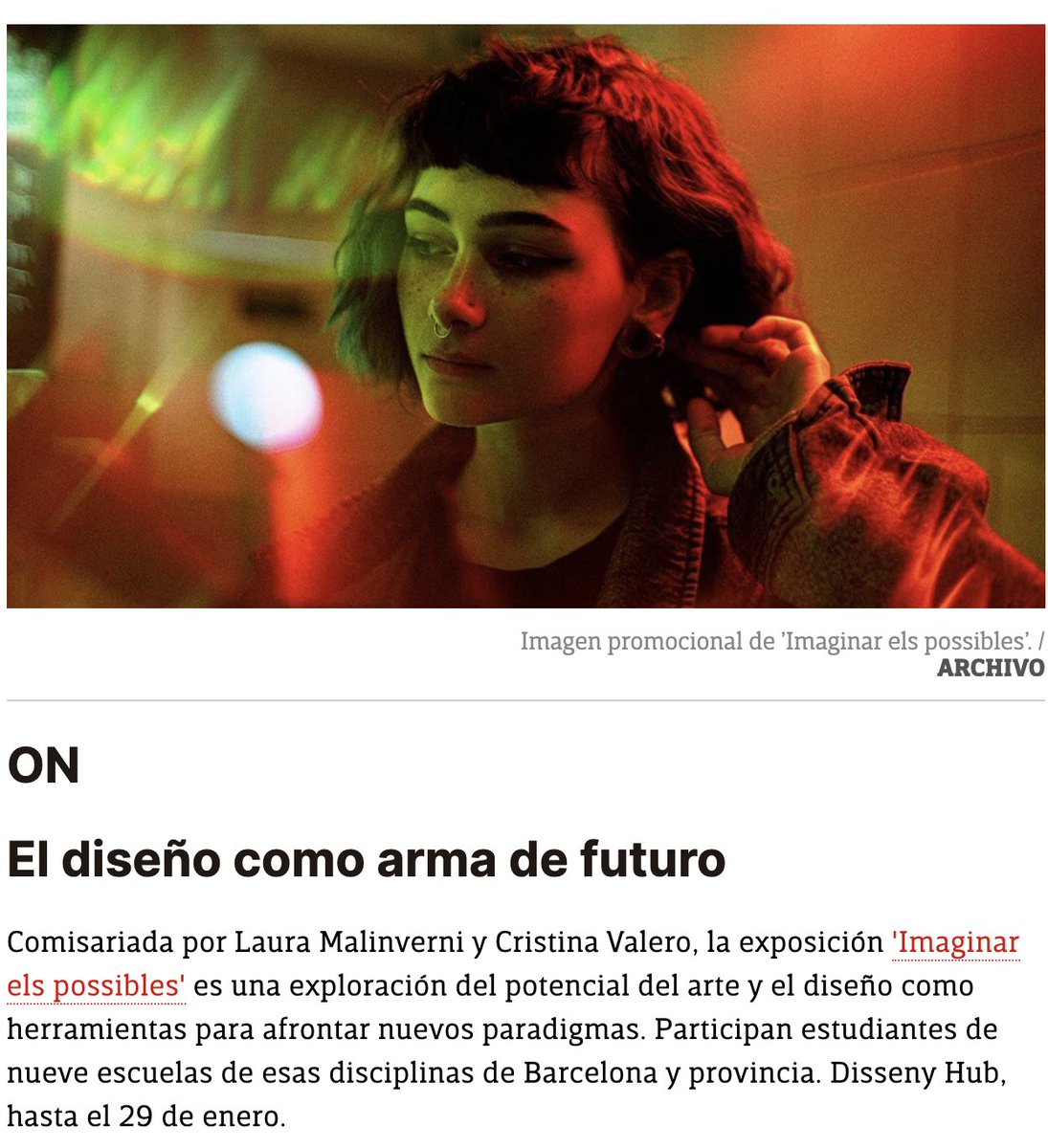 CosiCosaTech's tweet photo. En @freirejuanma recomana a @elperiodico la nostra exposició “IMAGINAR ELS POSSIBLES. Una exposició per a pensar altres formes de fer”. Una raó més perquè no us la perdeu. Us esperem fins al 29 de gener al @dissenyhub

https://t.co/7VaIDamSvO https://t.co/xskiZ05ndo