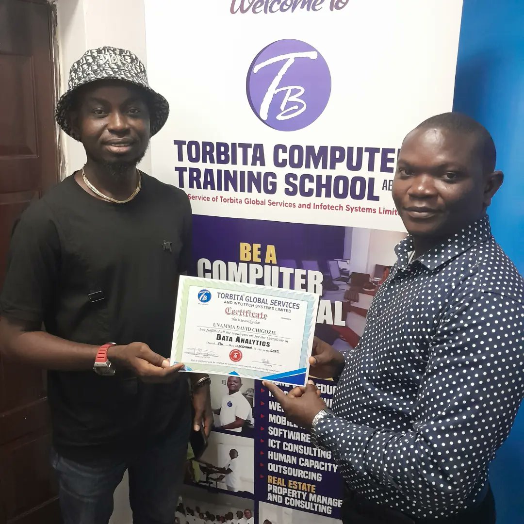 SchoolTorbita's tweet photo. Congratulations to our Student Graduate, @davidunamma  , our DATA ANALYTICS Graduate.

His final project was Analysis of Completed, Valid and Invalid Voters Registration as at 28th June 2021 To 31st July 2022.

#dataanalytics
#data #DataScience #dataanalyst
Congratulations!!! https://t.co/f0FNQ3IfVI