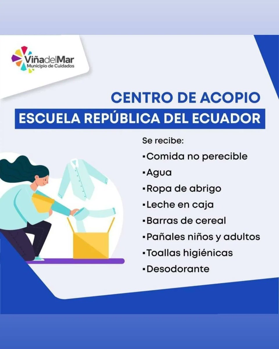 eslahinchada's tweet photo. Información importante sobre centros de acopio dispuestos por @vinadelmar y también de cómo la @uvalpo y @upla_comunica se están organizando para salir en ayuda de sus estudiantes a raíz del #incendio de #vinadelmar https://t.co/h21VW2b4Ga