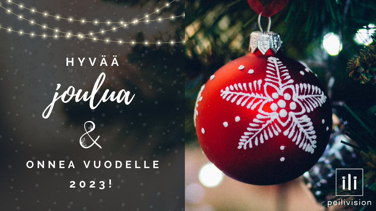 Toivotamme rauhaisaa joulunaikaa ja onnekasta uutta vuotta!✨