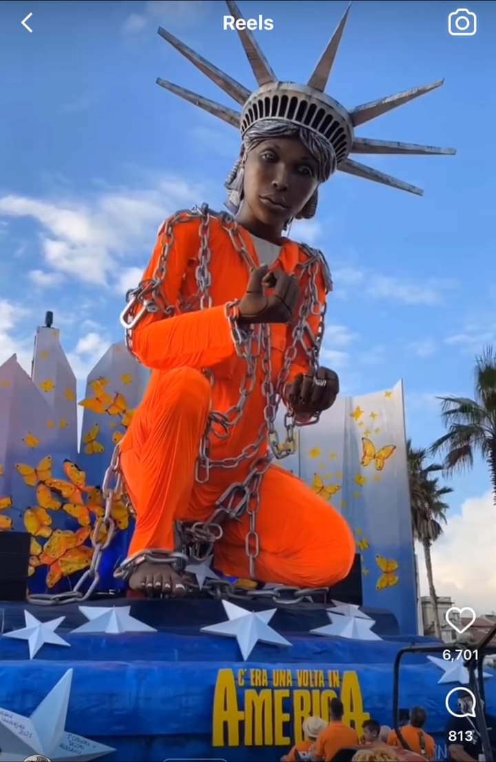 RoyIsThaTruth's tweet photo. How Italy represented America in a carnival 🙁😒🫤 https://t.co/GyB5rPGsqt