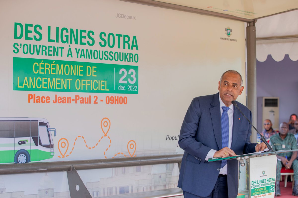 ACHIPatrick4's tweet photo. Après Bouaké &amp; Grand-Bassam, la #SOTRA arrive dans notre capitale #Yamoussoukro !🚌🇨🇮
30 bus, 6 lignes à terme &amp; 74 kms de desserte, c’est une nouvelle mobilité, une nouvelle ville, une nouvelle vie !
C’est faire toujours plus pour développer nos régions !
#OnAvance #Ensemble 🇨🇮 https://t.co/IkDWpNdUgz