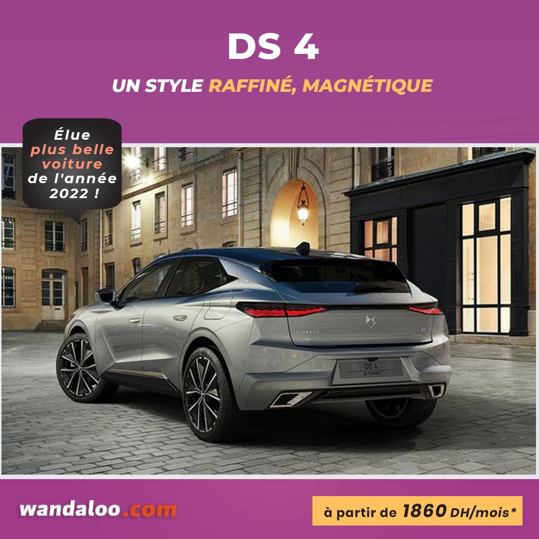 wandaloocom's tweet photo. 🚨 La plus belle voiture de l'année 2022 la DS 4 est en promo inédite ! 
↪ En profiter maintenant » https://t.co/IwnnvAFUu1
-
#ds #ds_4 #promo #offre #maroc #wandaloo https://t.co/NxlWmRRSCA