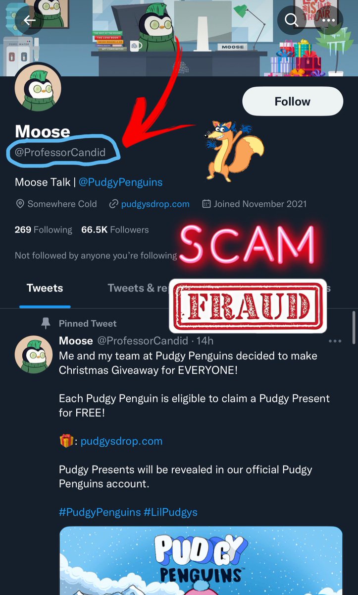 JoeyMoose's tweet photo. Hello everyone.

Below is someone trying to impersonate me.

First off, no one will ever be my penguin, ever.

Second, please don’t interact.

We are smarter than this.

Before clicking any links, always Double, Triple, and Quadruple check.

We live in a sad world sometimes 😔 https://t.co/BdsCvYRXbE