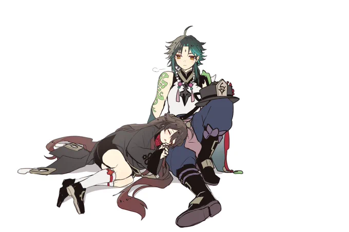 #今年も残りわずかなので今年一番伸びた絵を貼るこれ。魈桃かわいいもんね 