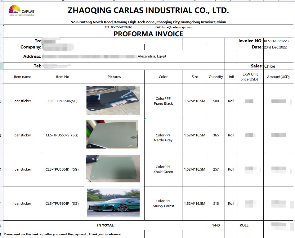 WrappingF's tweet image. So happy today.Thanks for the Egypt customer order one 40HQ container of very hot sale items ColorPPF,Two ways sticker, good price.