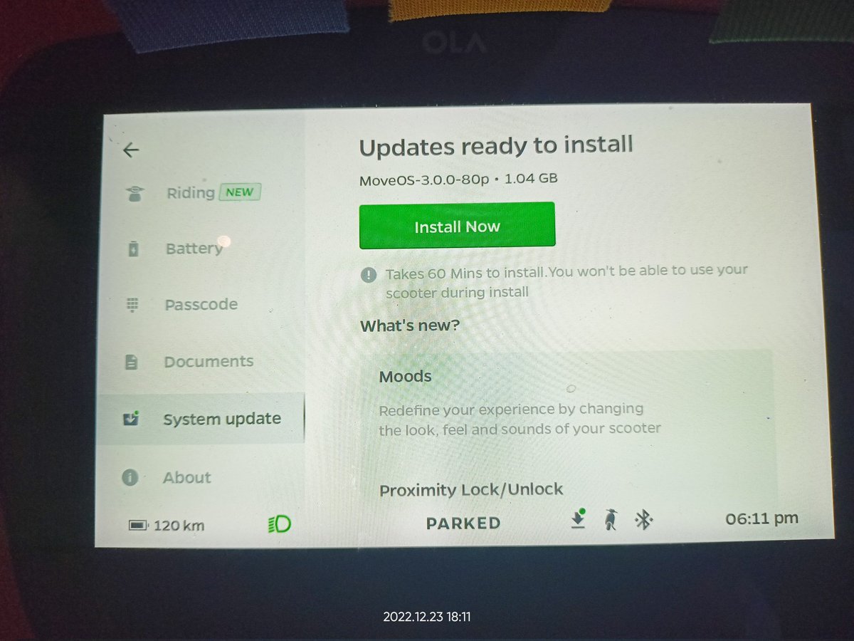 RahulAcharyaBH's tweet photo. Finally the wait is over...!
Received Move OS3 stable version 😍
Thank you @OlaElectric @bhash https://t.co/W4Fjla3Sd6