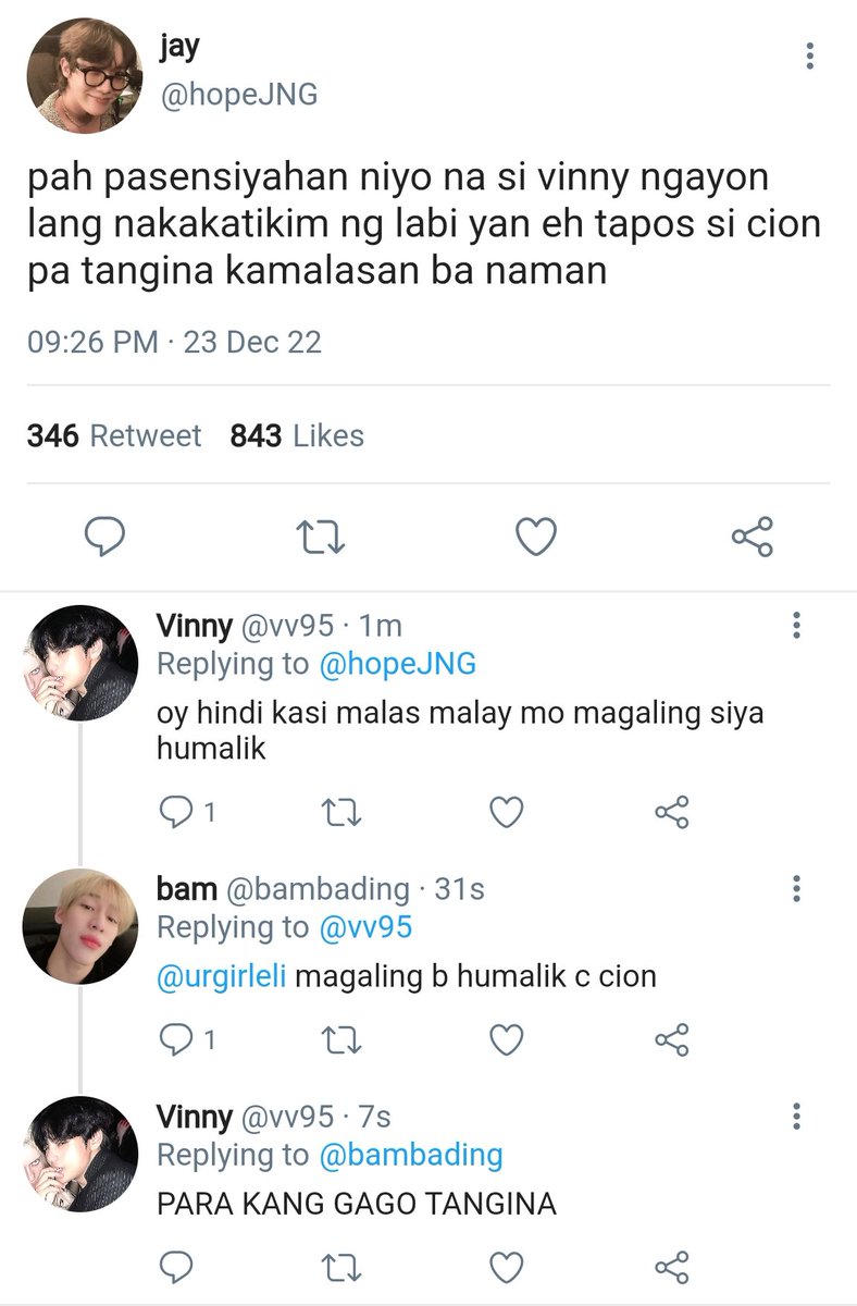 Filo #Taekookau Where In..

Vinny ( Kth ) And Cion ( Jjk ) Are Always Coming At Each Other'S Neck. 1409