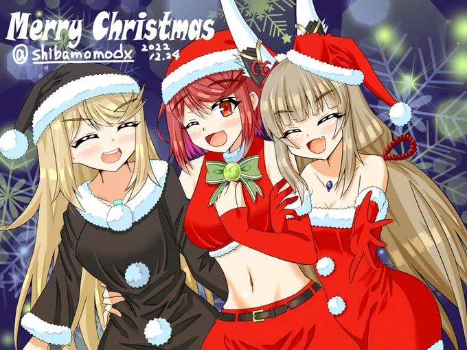 Merry Christmas#ゼノブレイド2#ホムラ#ヒカリ#ニア#XenobladeChronicles2#Pyra#Mythra#Nia#クリスマス 