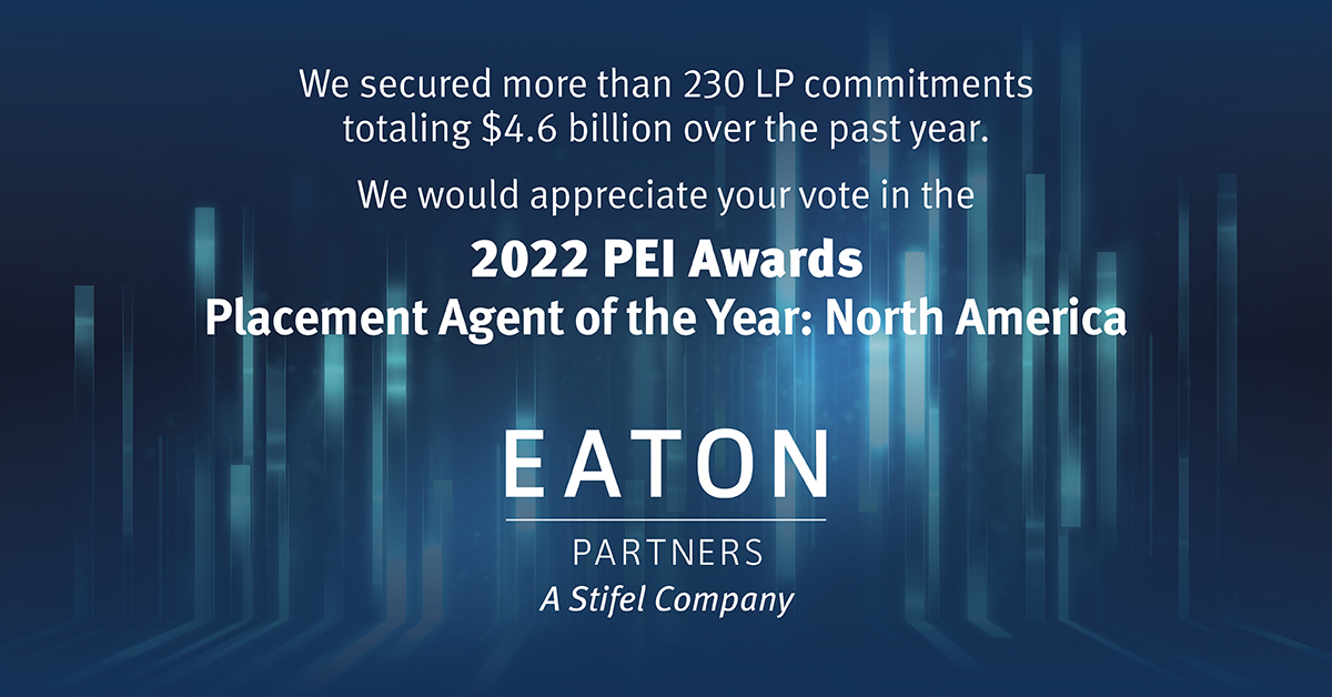 The reviews are in and Eaton had a banner year! We raised more than $4.6 billion in capital and closed 8 private funds in North America. We have been shortlisted by <a href="/PEI_news/">Private Equity International</a> for Placement Agent of the Year: North America, and appreciate your support. privateequityinternational.com/voting-is-now-…
