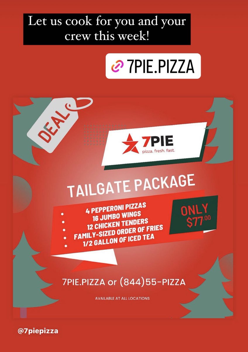 7PiePizza's tweet photo. Itβs a holiday week, and you should be relaxing! Let us do all the cooking today for you and your crew π
Find your nearest location: https://t.co/T1raXpVJBd or (844) 55 PIZZA
#7piepizza #houston #holidaydeals #tailgatepackage https://t.co/tRybKesPP3