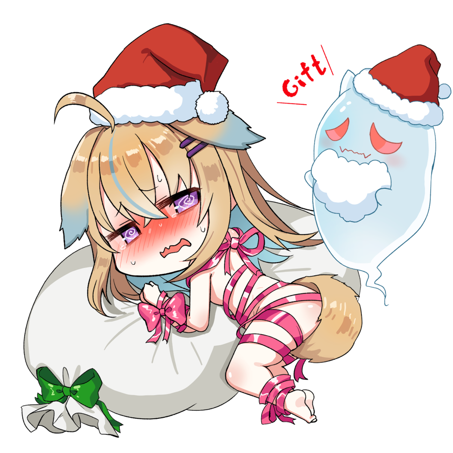 「〇禁したノラ組にプレゼントをくれるサンタ貧乏神くんです#のらーと 」|水火ミミック🎪のイラスト