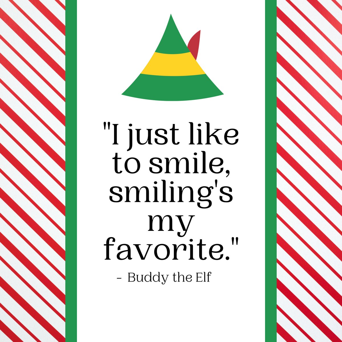 We have to agree with Buddy the Elf! Smiling is our favorite too! 😁 #BuddyTheElf #elf #smiling