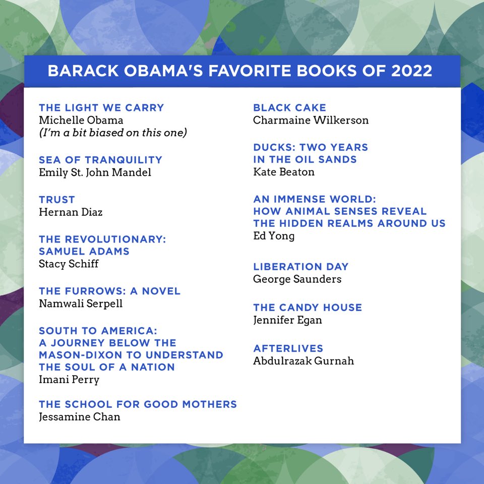 I always look forward to sharing my lists of favorite books, movies, and music with all of you.
 
First up, here are some of the books I read and enjoyed this year. Let me know which books I should check out in 2023.