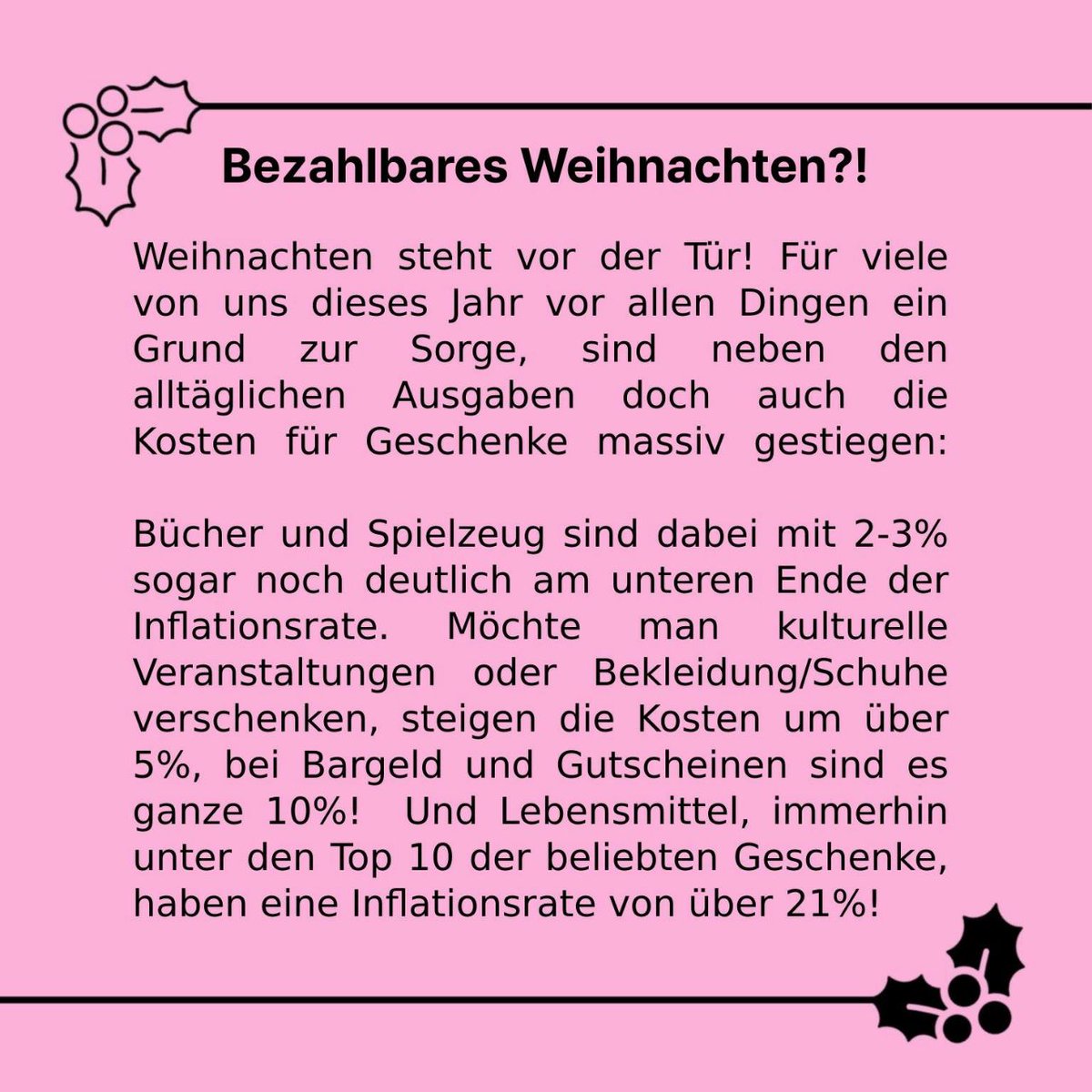 gigbielefeld's tweet photo. Bezahlbares Weihnachten?!

Weihnachten steht vor der Tür! Für viele von uns dieses Jahr vor allen Dingen ein Grund zur Sorge, sind neben den alltäglichen Ausgaben doch auch die Kosten für Geschenke massiv gestiegen: https://t.co/HJ3DF9w3d3