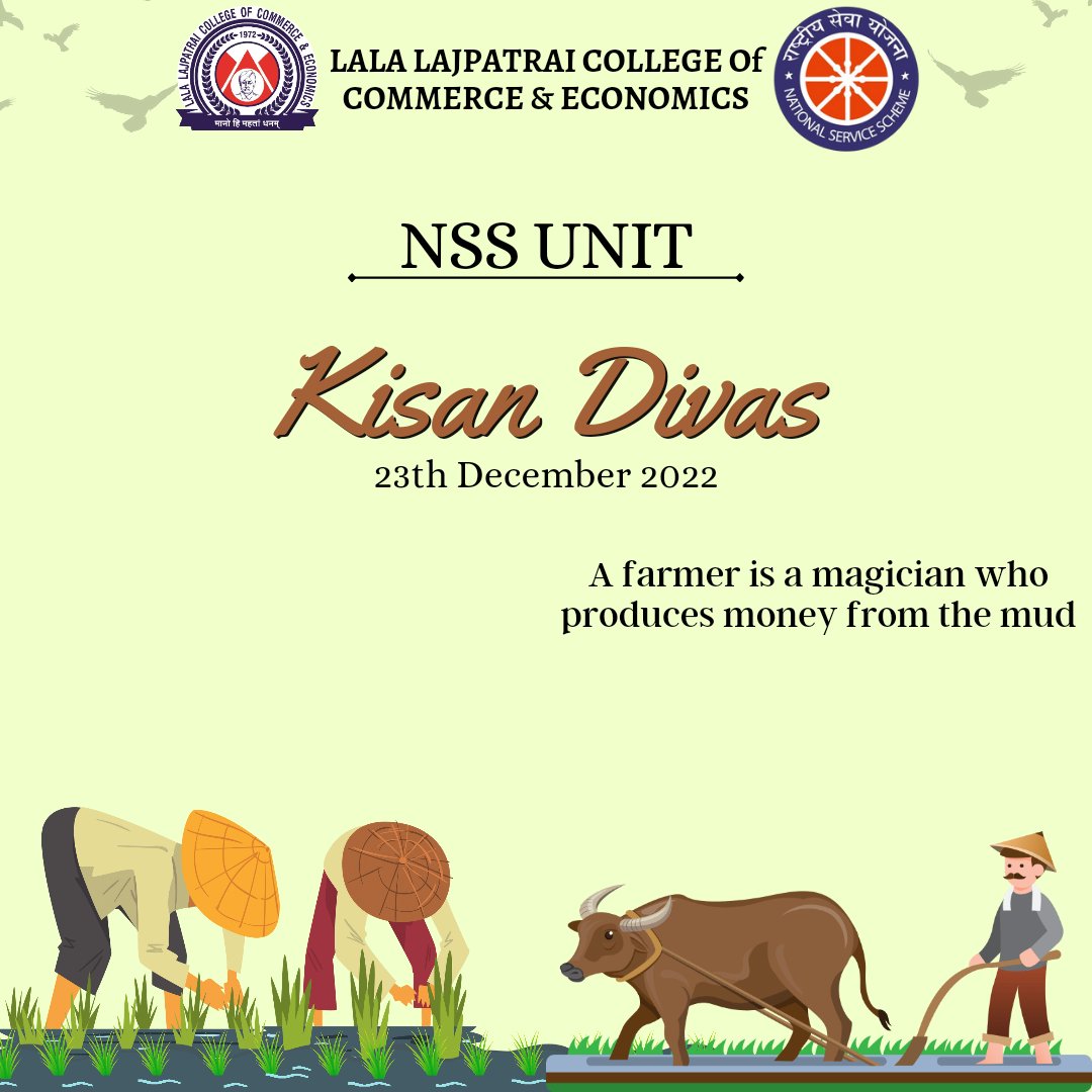 NSS UNIT of Lala College (@nss_llrc) on Twitter photo Happy Kisan Divas
<a href="/ConnectingNss/">CONNECTING NSS</a>
<a href="/_NSSIndia/">NSS India</a>
<a href="/nss_uom/">NSS_University of Mumbai</a>
#KisanDiwas2022
#KisanDiwas Happy Kisan Divas
<a href="/ConnectingNss/">CONNECTING NSS</a>
<a href="/_NSSIndia/">NSS India</a>
<a href="/nss_uom/">NSS_University of Mumbai</a>
#KisanDiwas2022
#KisanDiwas