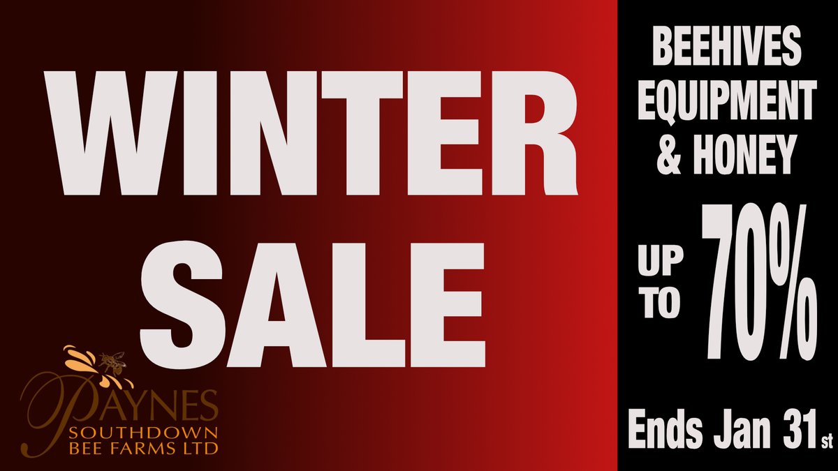 Merry Christmas!   Our winter sale has started with discounts and offers across the range of beehives, equipment and honey.    All available at paynesbeefarm.co.uk now and throughout January.