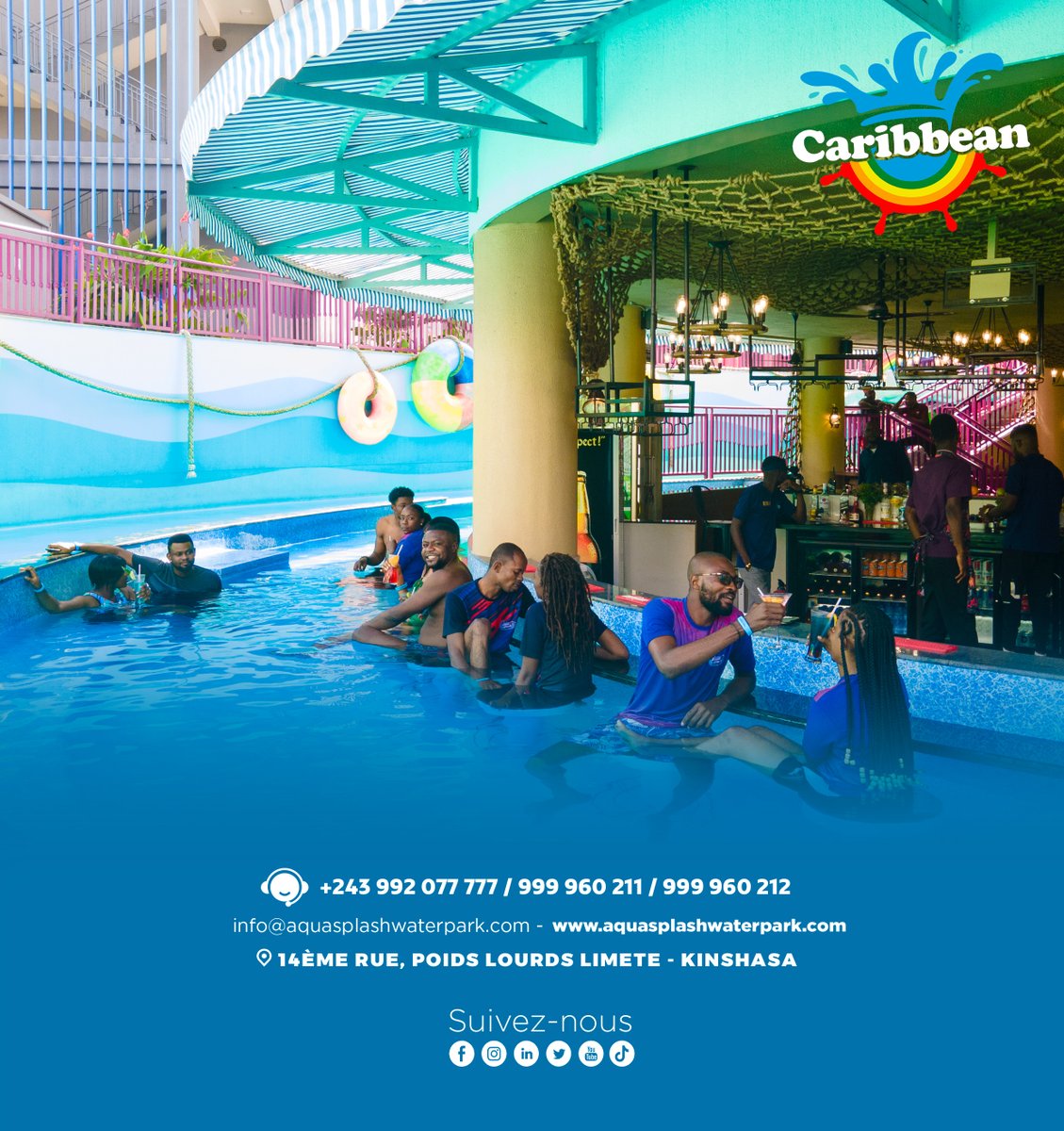 AquaSplashRdc's tweet photo. Le Caribbean bar, l’endroit parfait où siroter des cocktails

#parcaquatique #visitRdcongo #resort #africanbeauty #meilleuredestination #restauration #hotel #détente #RDC #hebergement #loisir #kinshasa #vistCongo #aquaSplash #drc #theplacetobe https://t.co/s8tZEK6QJh