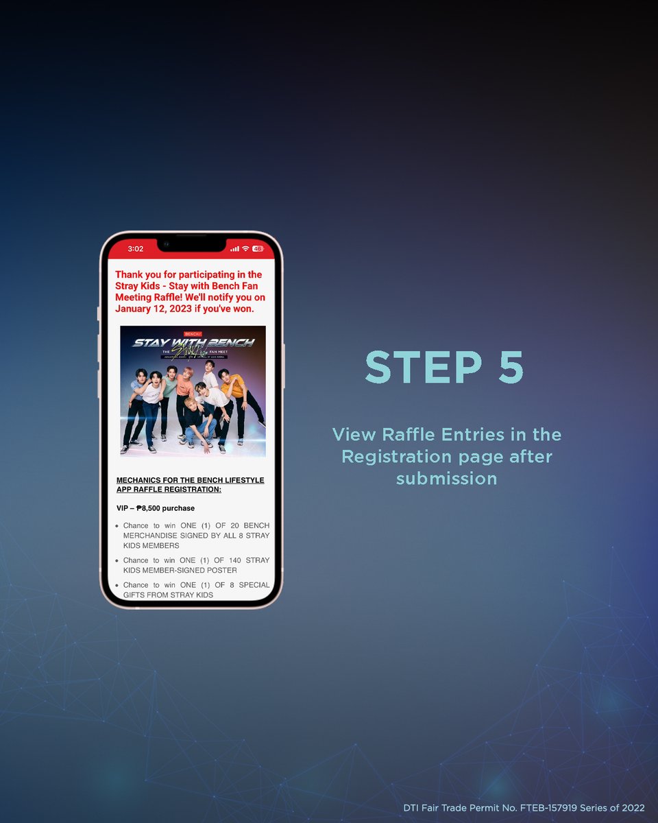 benchtm's tweet photo. 🙌SKZ FAN MEET RAFFLE PROMO🙌

Just follow these easy steps and B/ one of the lucky Stays to win exclusive perks and prizes. Register now! Announcement of winners will be on Jan 12.

This @Stray_Kids Raffle promo is exclusive for VIP, PATRON, and LOWER BOX sections only.

(2/2) https://t.co/1VsMqnoDhi