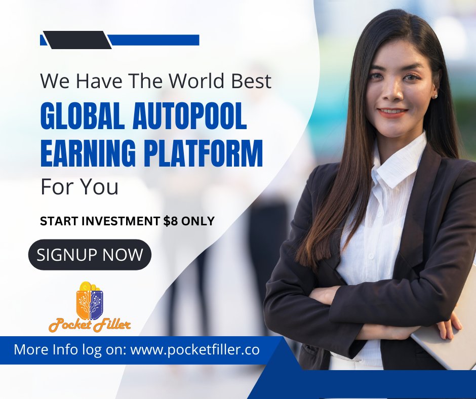 pocketfillerco's tweet photo. If you want earn a huge income join with us and participate in Global Autopool Program.

Signup Now: https://t.co/R2ANwvubQr

Telegram Channel: https://t.co/XDZN76udI3

#PFCTOKEN #Metverse #bitcoine #binance #altcoin #dogecoin #autopoolplan #Newmlm #Pocketfiller #DigitalMarketing https://t.co/38SN0Y7QAy