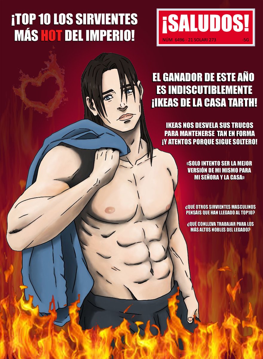 AndreaAN_94's tweet photo. En estos tiempos difíciles, os traigo lo mejorcito del día. La portada de la ¡SALUDOS! con el TOP10 de Sirvientes Masculinos del Imperio 🔥🔥

La corona se la lleva nuestro soft boi Ikeas!! ¿Qué creéis que le habrán preguntado en la Entrevista?? xD

Ikeas de #EHDLS @ExRegnum https://t.co/vRO6dHnHma