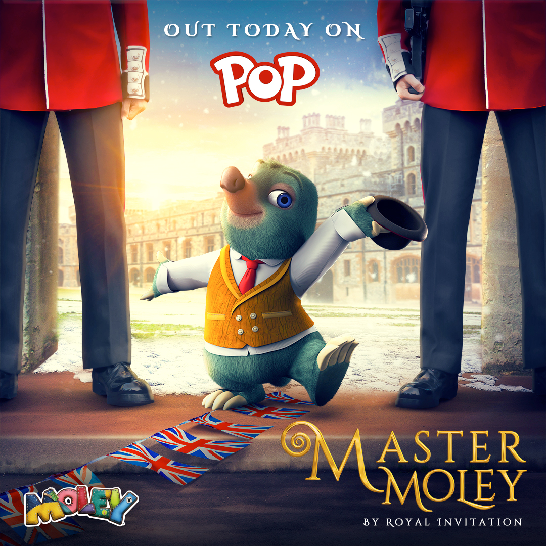 Don’t miss the Moley 30-min Christmas Special, ‘By Royal Invitiation’, airing on Pop TODAY at midday! 🎉 

It will repeat at noon on Boxing Day, and at 4pm on December 30 - Freeview 206, Sky 614 and Freesat 603. 

#moley #pop #christmas #special #madeforkids