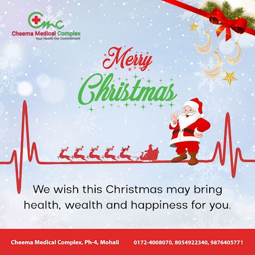 CMCmohali's tweet photo. Wishing you all a Merry Christmas filled with good times, better health, and joyful vibes. 
.
.
.
#cmcmohali #cheemamedicalcomplex #cheemahospital #cheemamohali #christmas #christmastime #christmaseve #merrychristmas #santaclaus https://t.co/0jyaabALha