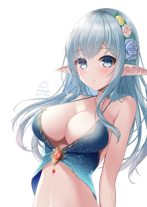 青髪エルフさん 