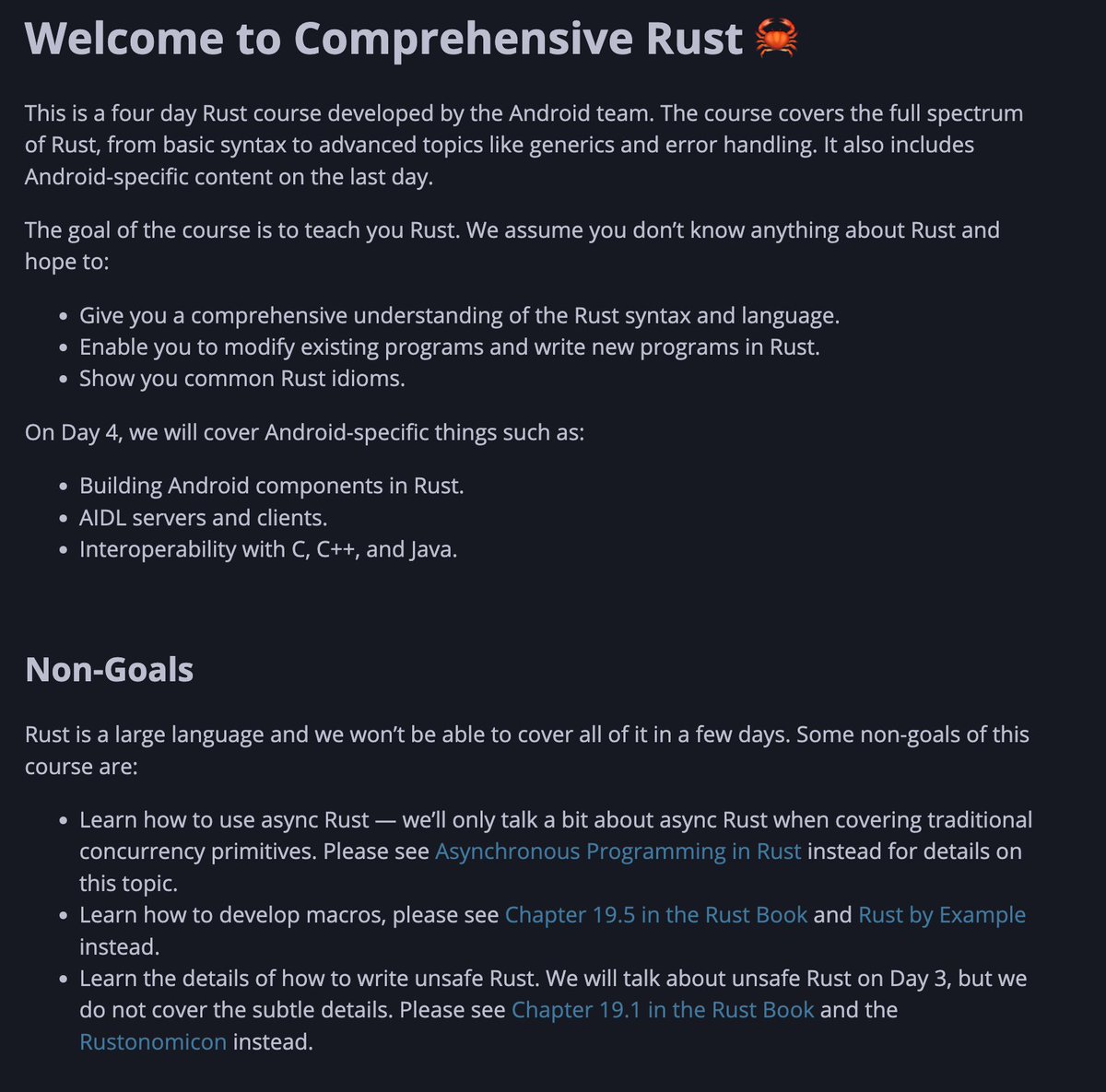0xor0ne's tweet image. A four day course for learning #Rust basics from the Android team.
github.com/google/compreh…
#rustlang #programming #learning #beginner